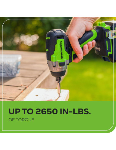 Destornillador de Impacto Greenworks 24V 2650 Nm 3 Velocidades