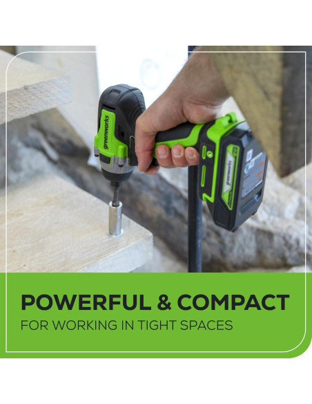 Destornillador de Impacto Greenworks 24V 2650 Nm 3 Velocidades