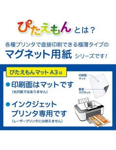 Papel Magnético Mate A3 Pitaemon - 5 Hojas 0.3mm 2