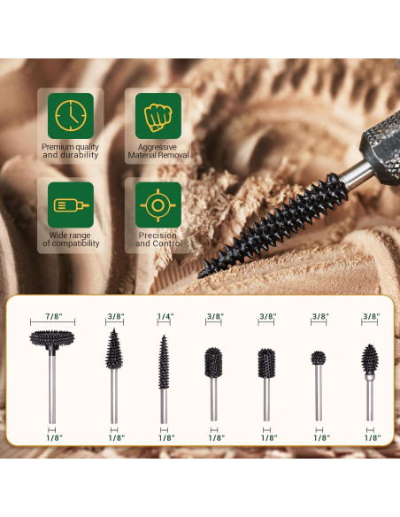 Punta de Burr Taper ToolTrek 5,58 cm Carburo de Tungsteno