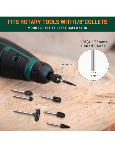 Punta de Burr Taper ToolTrek 5,58 cm Carburo de Tungsteno