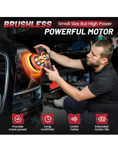 Pulidora Inalámbrica Avhrit 6" 21V 4500 RPM con Accesorios