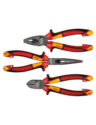 Juego de Alicates VDE Milwaukee 3 Piezas 1000V Rojo