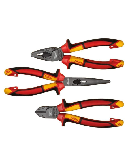 Juego de Alicates VDE Milwaukee 3 Piezas 1000V Rojo
