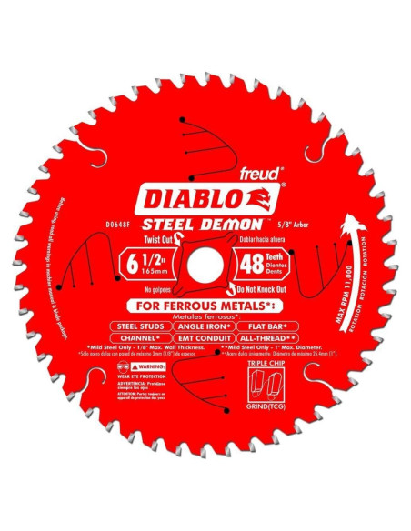 Hoja Circular Diablo D0648CFX 165mm 48 Dientes Corte Metales