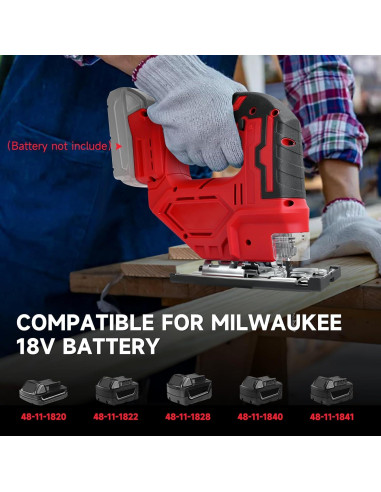 Sierra de calar inalámbrica Milwaukee 18V, corte 0-45