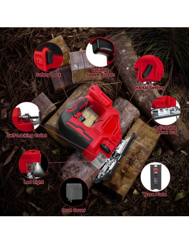 Sierra de calar inalámbrica Milwaukee 18V, corte 0-45