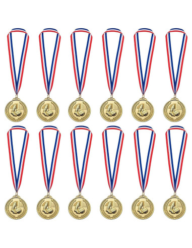 Paquete de 12 Medallas de Fútbol LZHZH para Niños 5 cm