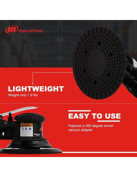 Lijadora Orbital Aleatoria Ingersoll Rand 300G 6" 10,000 RPM