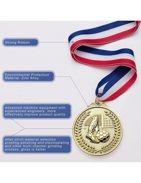 Paquete de 12 Medallas de Fútbol LZHZH para Niños 5 cm Paquete de 12 Medallas de Fútbol LZHZH para Niños 5 cm