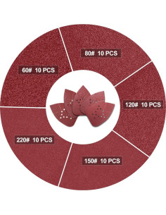 Lijadora de Detalle S SATC 50 PCS Lijas 135x95mm 60-220 Granos 2