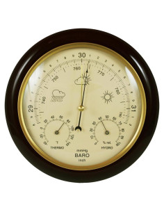 Barómetro tradicional Ambient Weather WS-YG302A 25.4 cm madera cerezo