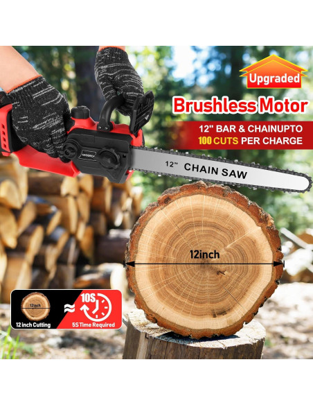 Motosierra inalámbrica Krodrch 12" sin escobillas 1000W