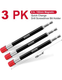 Soportes de Bits de Destornillador GEINXURN 3 Pcs 15 cm 2