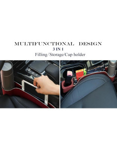 Organizador de Espacio entre Asientos del Coche mirrorever 2 Piezas Rojo 2