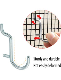 10 Ganchos J de Metal Inoxidable ZZLZX para Tablero de Clavos 2