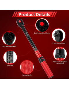 Llave de Torque Hairich 1/2" Doble Dirección 10-230Nm 2