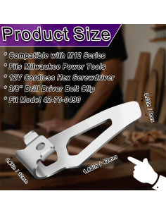 Kit de Clips de Cinturón Milwaukee M12 - 2 Paquetes de Acero 2