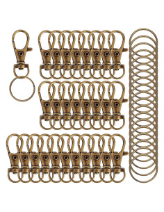 120 Ganchos de Lanyard Giratorio IPXEAD de Zinc Bronce