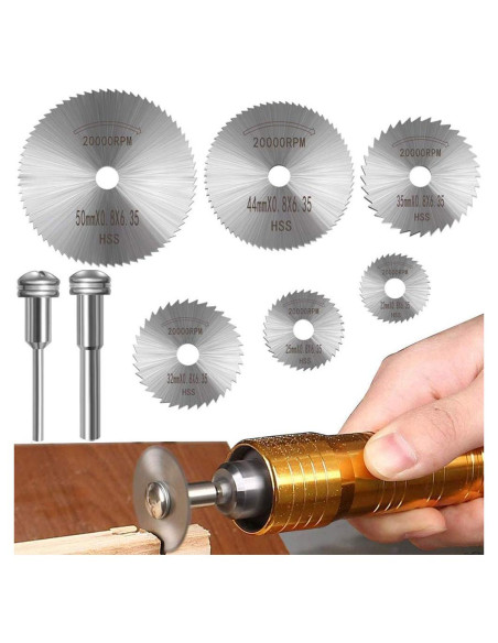 8 Piezas Discos de Sierra HSS APORO para Dremel y Fordom