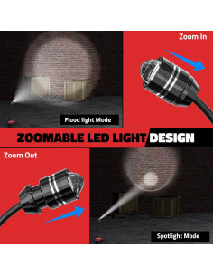 Luz de trabajo LED LIVOWALNY 20W 2000LM con USB-C 2