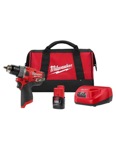 Taladro de Percusión Inalámbrico Milwaukee M12 FUEL 12V 2Ah