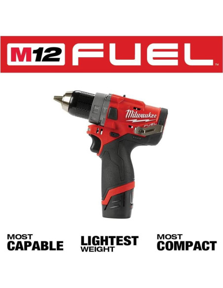 Taladro de Percusión Inalámbrico Milwaukee M12 FUEL 12V 2Ah