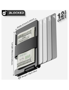 Billetera delgada MIFANYO PM-01 con bloqueo RFID, negra 2