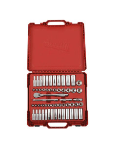 Juego de Trinquete y Dados Milwaukee 56 Piezas Acero Rojo