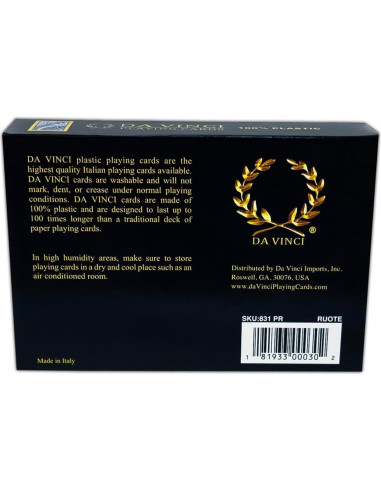 Barajas de Póker DA VINCI 100% Plástico Lavables Set 2
