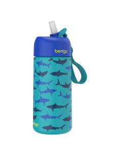 Botella de Agua Aislada Bentgo Kids 414 ml - Tiburones, Libre BPA
