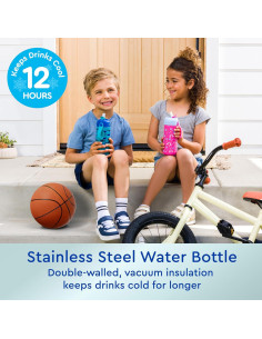 Botella de Agua Aislada Bentgo Kids 414 ml - Tiburones, Libre BPA 2