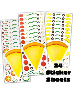 Stickers de Pizza para Niños Edgewood Toys - 24 Hojas Creativas 2
