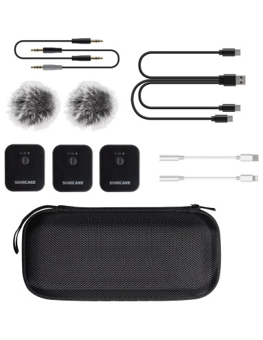 Micrófono Lavalier Inalámbrico SONICAKE QWM-12 50m 10h