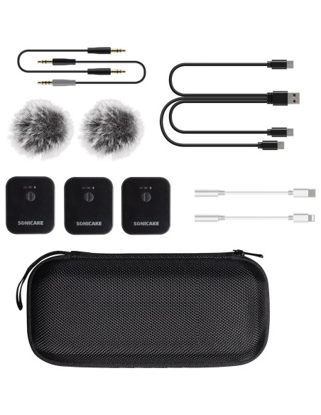 Micrófono Lavalier Inalámbrico SONICAKE QWM-12 50m 10h