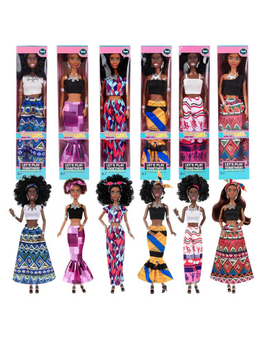 Set de 6 Muñecas Afroamericanas Posables 11.5" con Accesorios