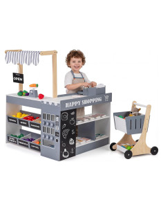 Juego de Tienda de Abarrotes HONEY JOY con Carrito y Accesorios