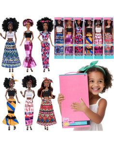 Set de 6 Muñecas Afroamericanas Posables 11.5" con Accesorios 2