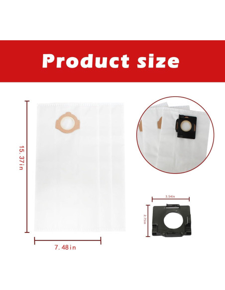 Bolsas de Polvo Fleece 49-90-2016 para Aspiradora MILWAUKEE