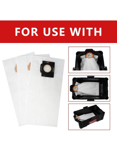 Bolsas de Polvo Fleece 49-90-2016 para Aspiradora MILWAUKEE