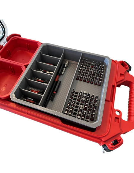 Porta brocas Milwaukee PACKOUT 7 compartimentos 3D gris