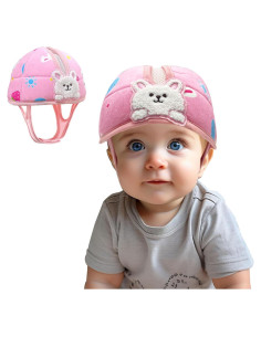Casco de Seguridad para Bebés Domayllay Conejo Blanco Ajustable