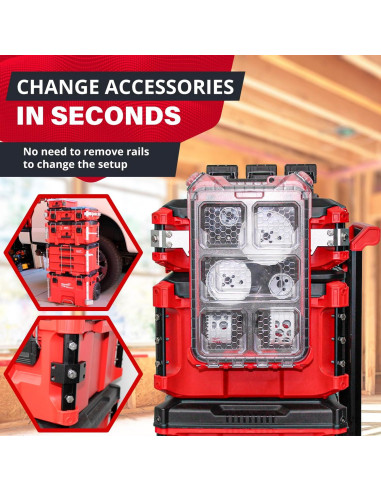 Rieles Alpha para Milwaukee Packout 320mm - Negro