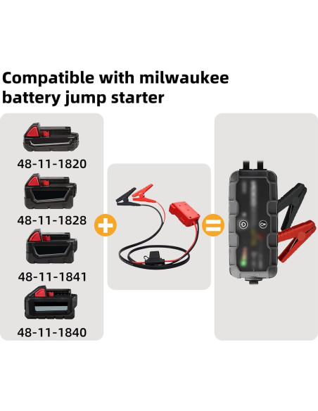 Cables de Arranque AUPTON M18 2m con Fusibles Seguros