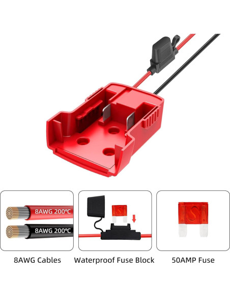 Cables de Arranque AUPTON M18 2m con Fusibles Seguros