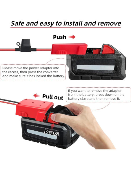 Cables de Arranque AUPTON M18 2m con Fusibles Seguros