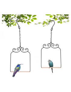 2PK Columpios y Perchas para Colibrí XYADX - Metal y Madera