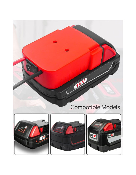 Adaptador de Batería Milwaukee M18 18V para Coche RC