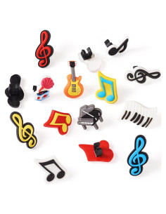 24 Tapas de Lápiz Musicales Magibeads - PVC, 12 Estilos
