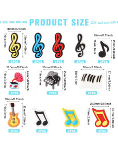 24 Tapas de Lápiz Musicales Magibeads - PVC, 12 Estilos 2